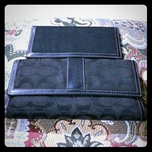 Coach Signature Checkbook Wallet.